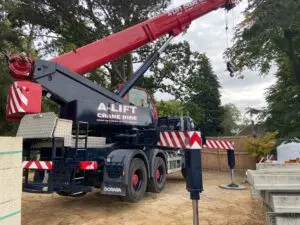 Concrete blocks crane hire project