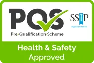 PQS Pre-Qualification Scheme and SSIP Registered Member, Health & Safety Approved